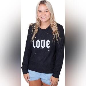 P.J.Salvage NWOT Lounge Flannel Long Sleeve Top in Polyester/Rayon/Elastane.